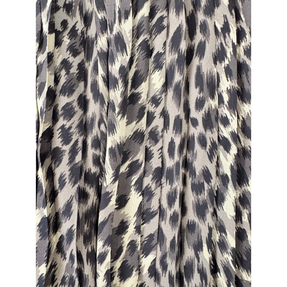 Banana Republic Leopard Print Pleated Midi Skirt Brown Tan Animal Print Large - Picture 8 of 8